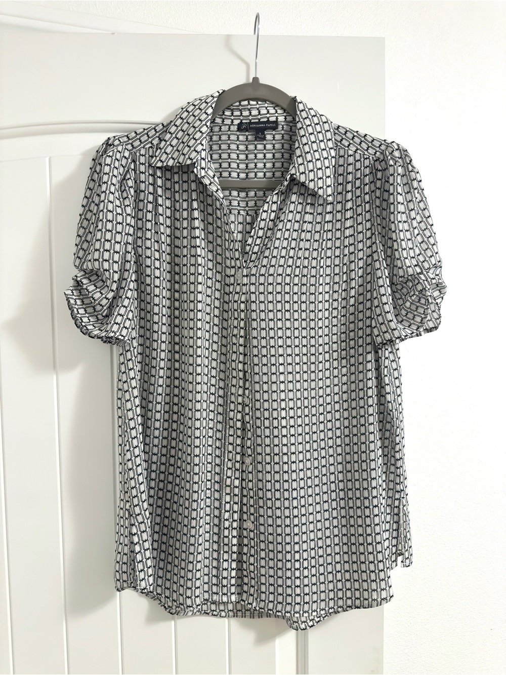 Adrianna Papell Button Up Collared Top S